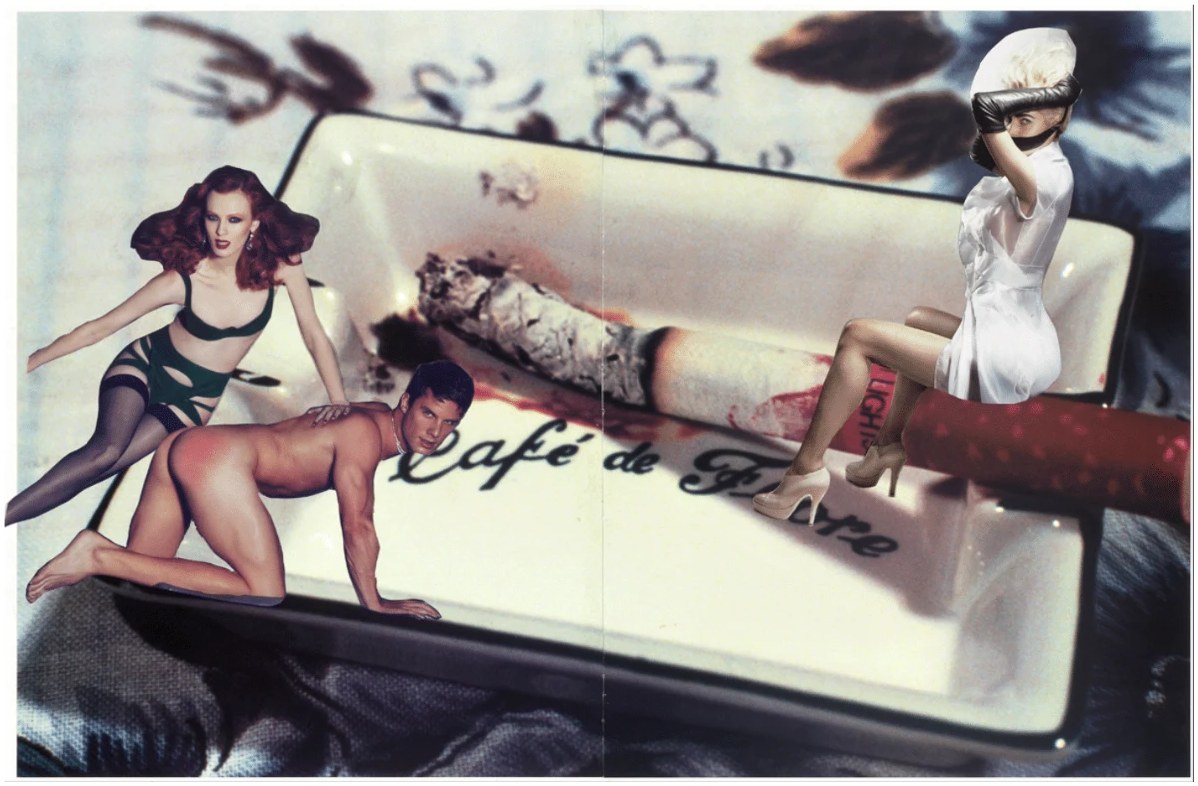 Dirty French Novel, hand cut collage