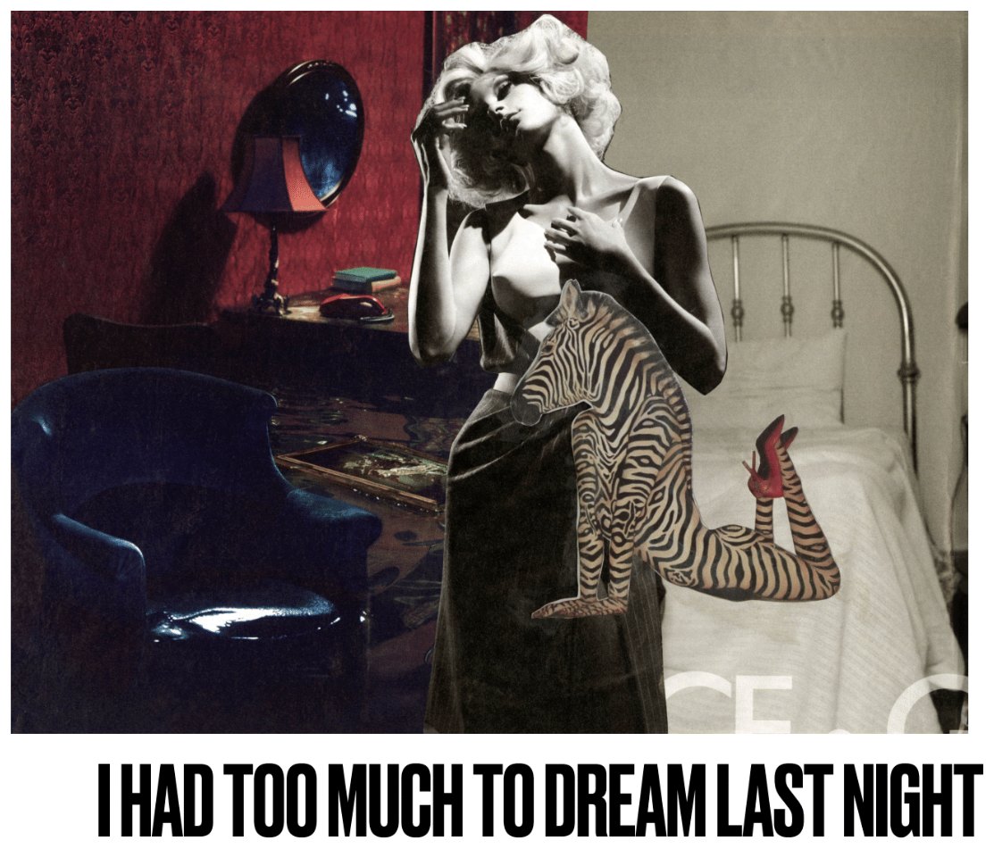 I Had Too Much To Dream Last Night, hand cut collage
