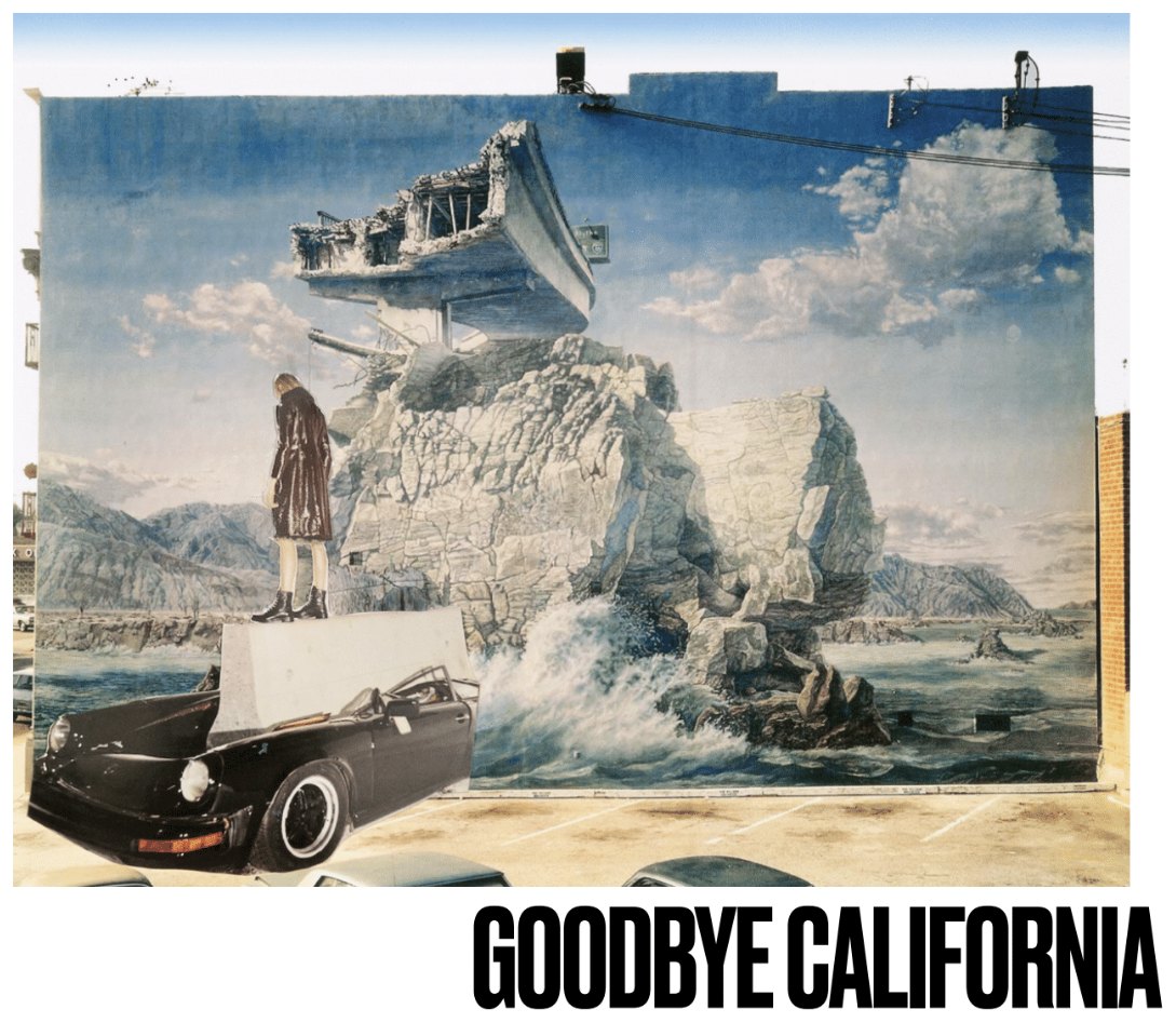 Goodbye California, hand cut collage