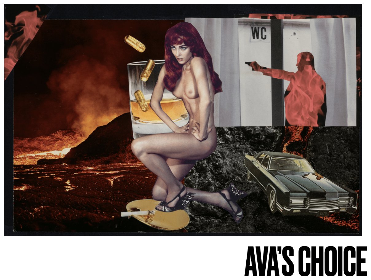Ava’s Choice, hand cut collage