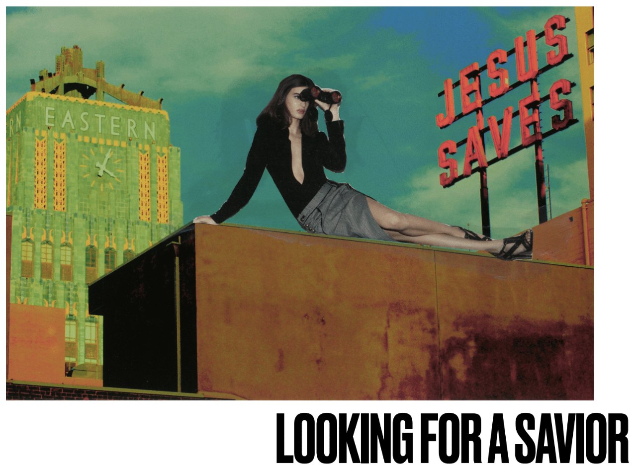 Looking For A Savior, hand cut collage