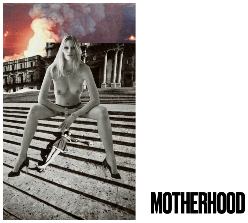 Motherhood, hand cut collage
