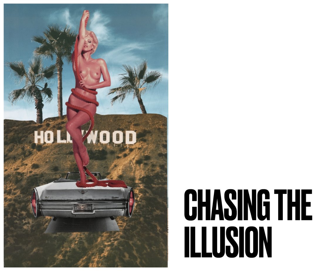 Chasing The Illusion, hand cut collage