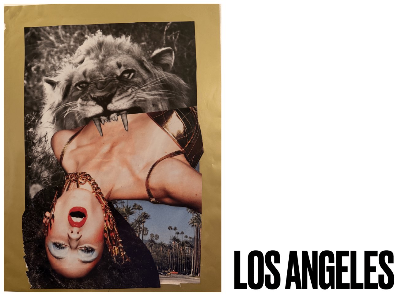 Los Angeles, hand cut collage