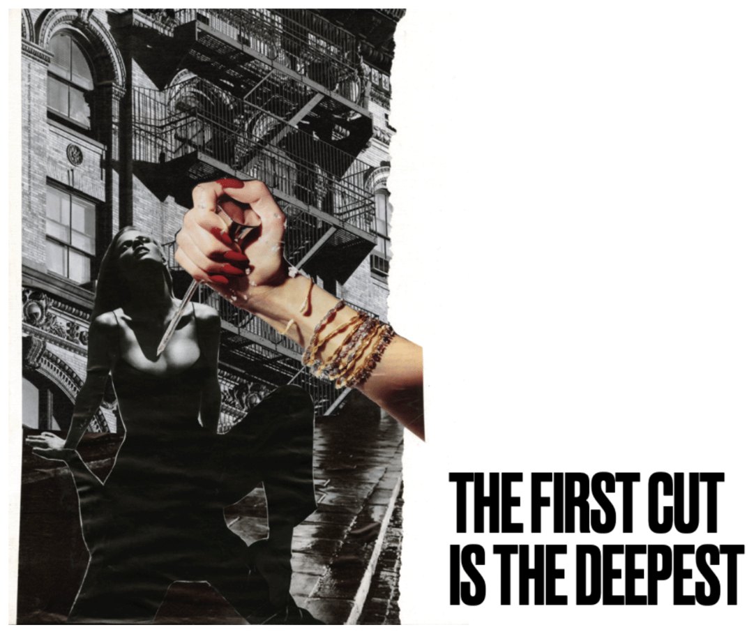 The First Cut Is The Deepest, hand cut collage